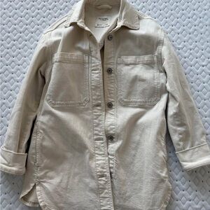 ABERCROMBIE Off-White Denim Shirt Jacket